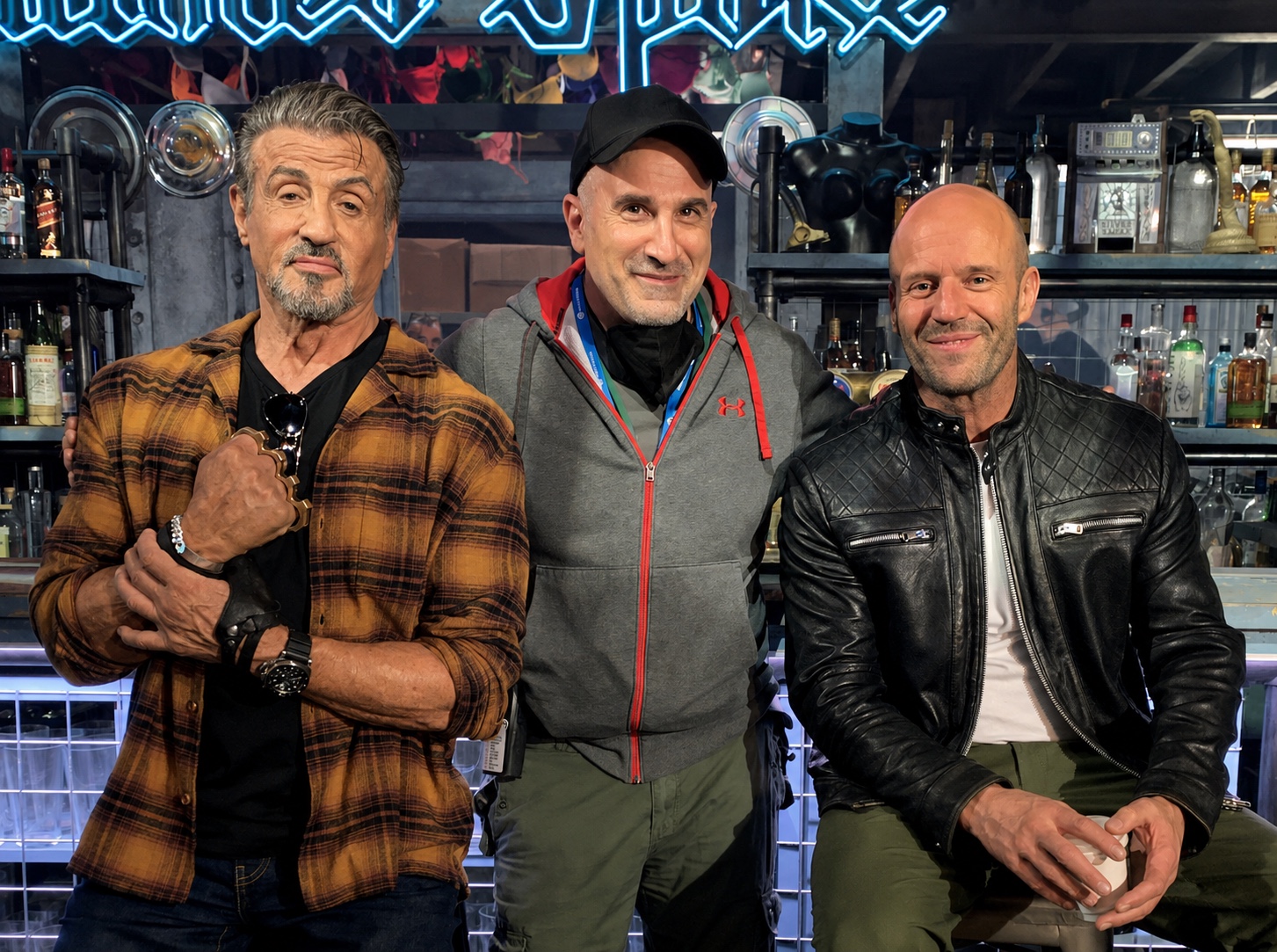 Peter Pedrero with Sylvester Stallone and Jason Statham