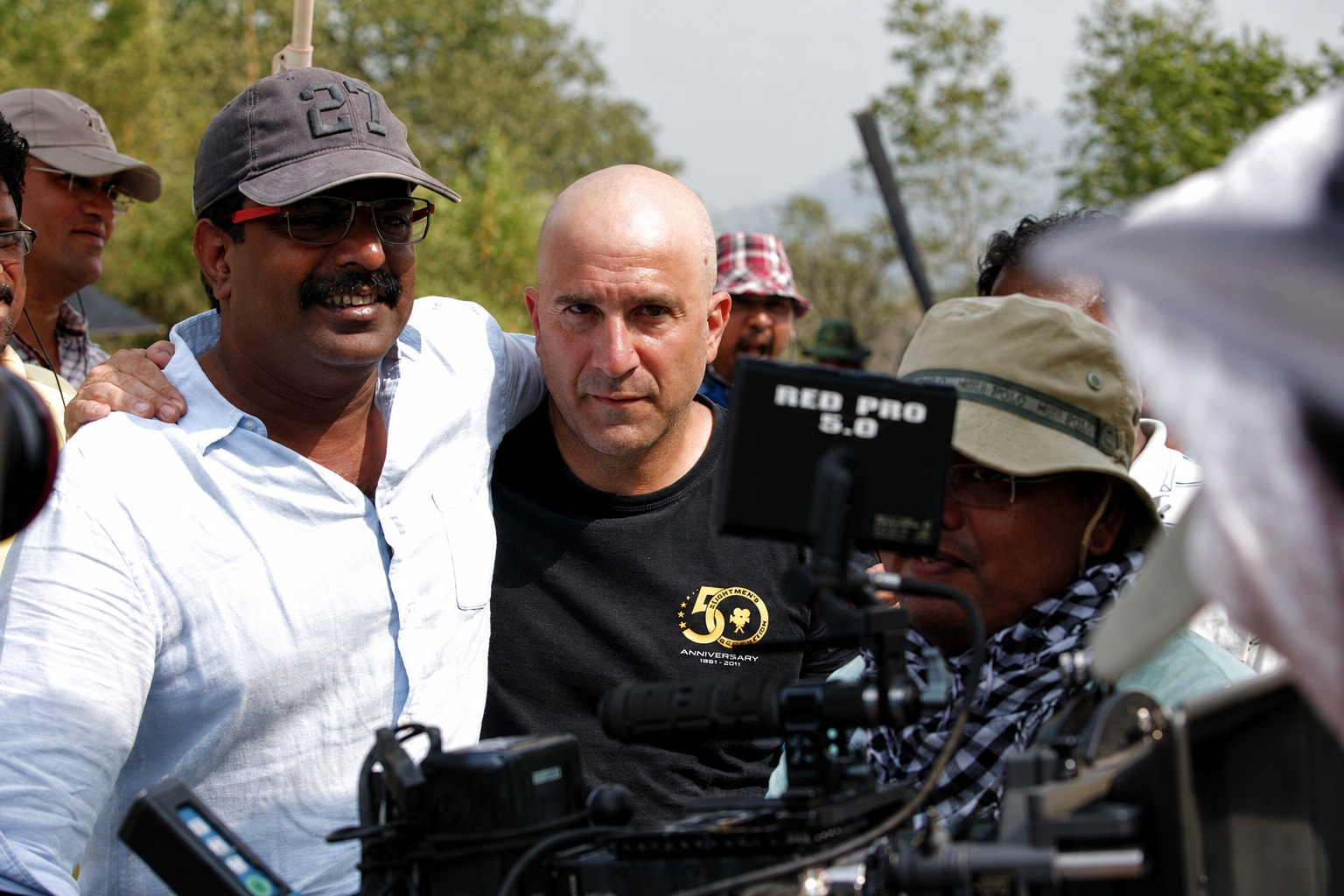 Peter beside camera and monitor