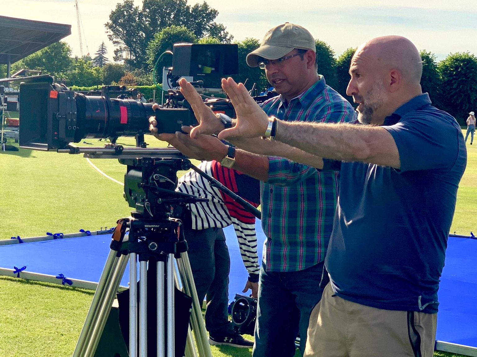 Peter discussing a shot with the camera team